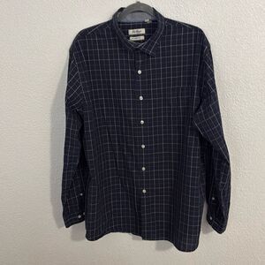 Van Heusen-navy blue long-sleeve button up- Size XL NECK 17
